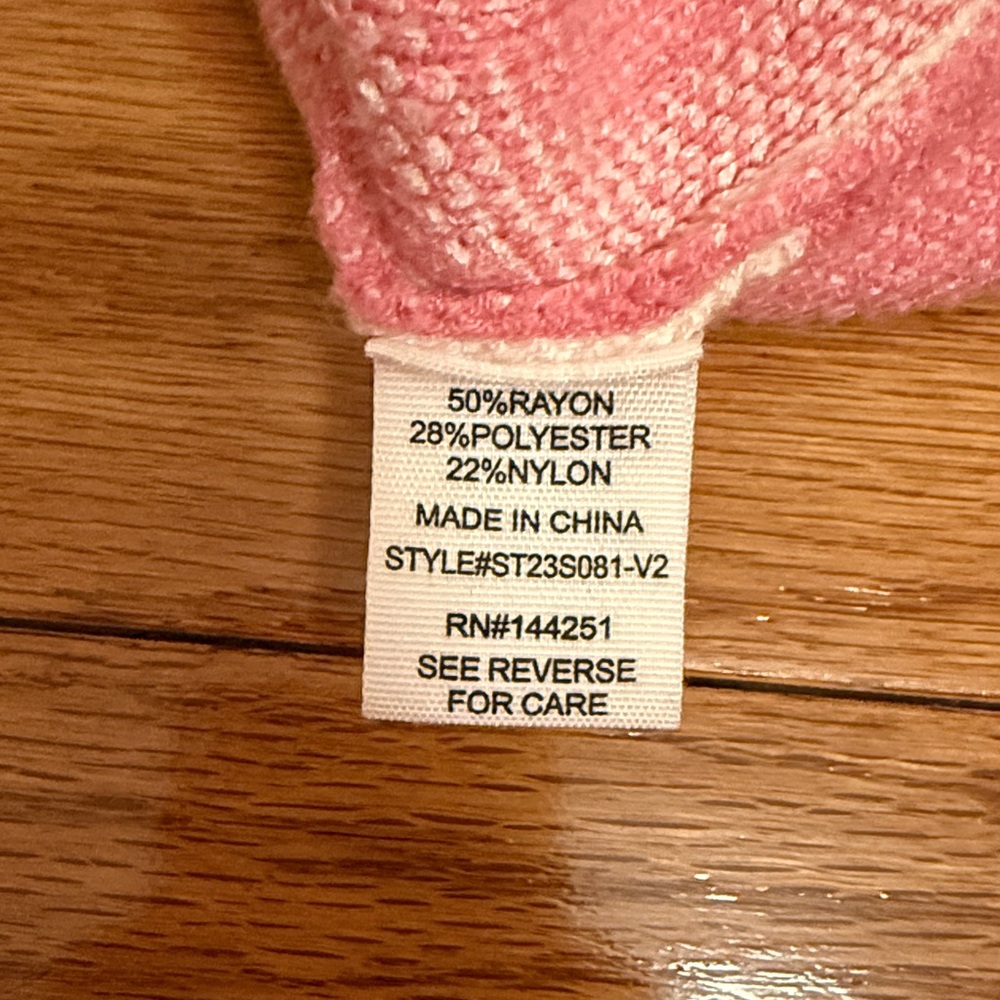moon & madison Pink and Cream Smiley Crewneck Sweater - Picture 4 of 5
